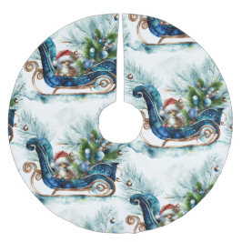 Saia Para Árvore De Natal De Poliéster Balança de Bebê Azul