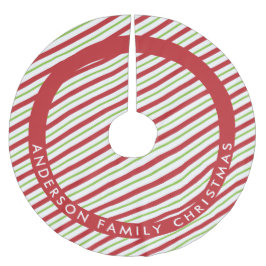 Saia Para Árvore De Natal De Poliéster Bandas de Férias Diagonais Vermelhas e Verdes