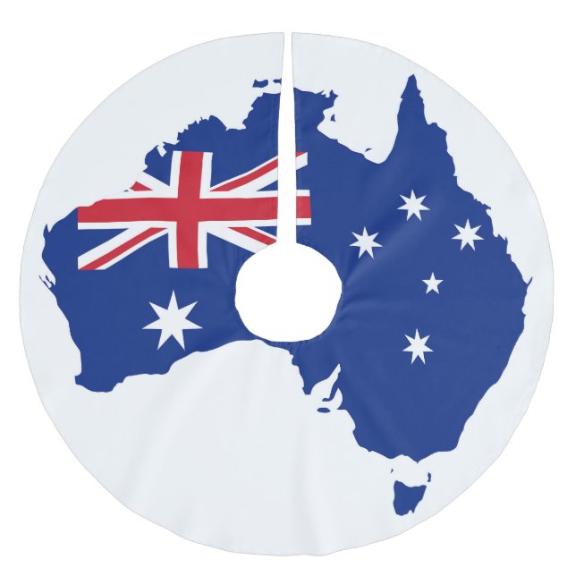 Saia Para Árvore De Natal De Poliéster Bandeira da Austrália (Frente)