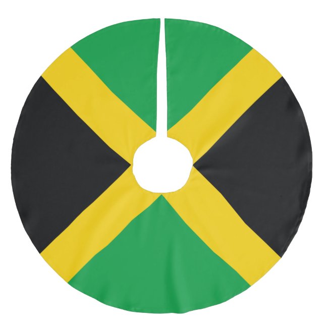 Saia Para Árvore De Natal De Poliéster bandeira da Jamaica (Frente)