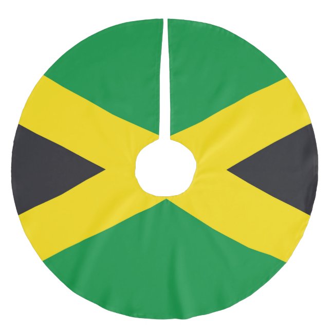 Saia Para Árvore De Natal De Poliéster bandeira da Jamaica (Frente)