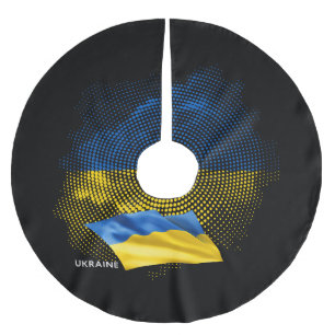 Saia Para Árvore De Natal De Poliéster bandeira da Ucrânia