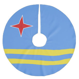 Saia Para Árvore De Natal De Poliéster Bandeira de Aruba