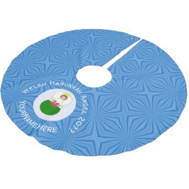 Saia Para Árvore De Natal De Poliéster Bandeira de Hanukkah do Anjo Galês Personalizado 