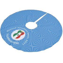 Saia Para Árvore De Natal De Poliéster Bandeira de Hanukkah do Anjo Mexicano Personalizad
