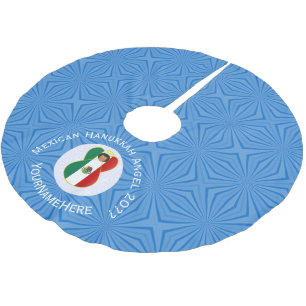 Saia Para Árvore De Natal De Poliéster Bandeira de Hanukkah do Anjo Mexicano Personalizad