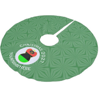 Saia Para Árvore De Natal De Poliéster Bandeira de Natal do Anjo Afro-Americano Personali
