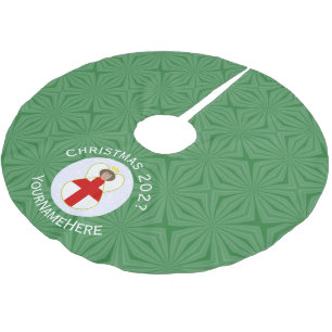 Saia Para Árvore De Natal De Poliéster Bandeira de Natal do Anjo Inglês Personalizada 