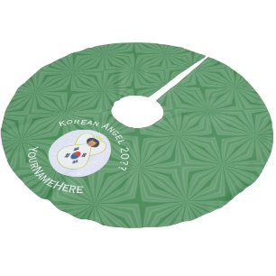 Saia Para Árvore De Natal De Poliéster Bandeira de Natal do Anjo Sul-Coreana Personalizad