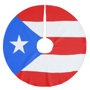 Saia Para Árvore De Natal De Poliéster Bandeira de Puerto Rico
