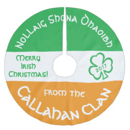 Saia Para Árvore De Natal De Poliéster Bandeira de Saudação de Natal Gaélico Irlandês da