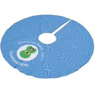 Saia Para Árvore De Natal De Poliéster Bandeira do Anjo do Hanukkah Brasileiro Personaliz