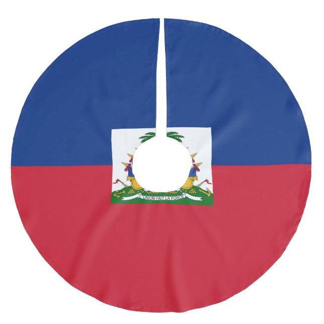 Saia Para Árvore De Natal De Poliéster Bandeira do Haiti (Frente)