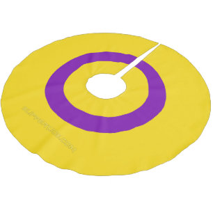 Saia Para Árvore De Natal De Poliéster Bandeira do orgulho intersexo SlipperyJoe's fundo