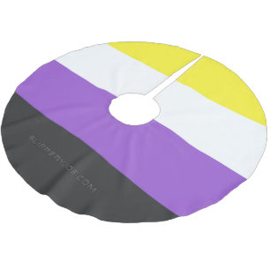 Saia Para Árvore De Natal De Poliéster Bandeira do Orgulho Não Binário da SlipperyJoe's a