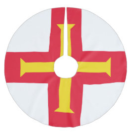 Saia Para Árvore De Natal De Poliéster bandeira Guernsey