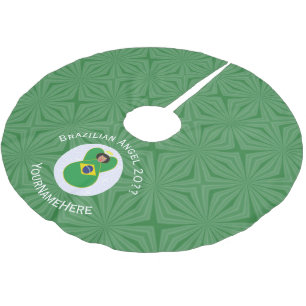 Saia Para Árvore De Natal De Poliéster Bandeja Anjo do Natal Personalizada