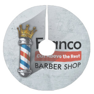 Saia Para Árvore De Natal De Poliéster Barber Hair Compra Rei Coroa Barbeiro Par Salão