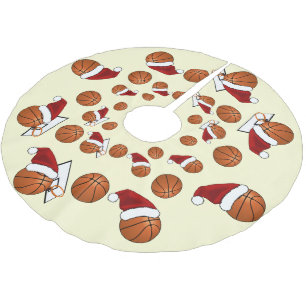 Saia Para Árvore De Natal De Poliéster Basquete e Natal Hoop