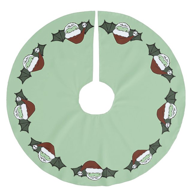 Saia Para Árvore De Natal De Poliéster Bat de Papais noeis Vampiros (Frente)