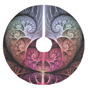 Saia Para Árvore De Natal De Poliéster Batida cardíaca, Abstrato Surreal Fantasy Arte Fra