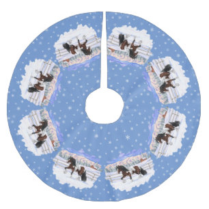 Saia Para Árvore De Natal De Poliéster Bay Pinto Brown Skewbald Gypsy Vanner Tinker Horse