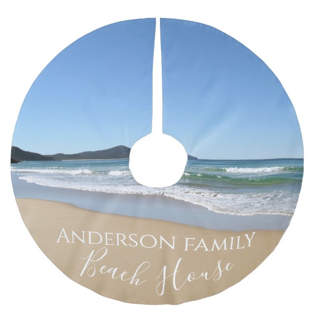 Saia Para Árvore De Natal De Poliéster Beach House (Frente)