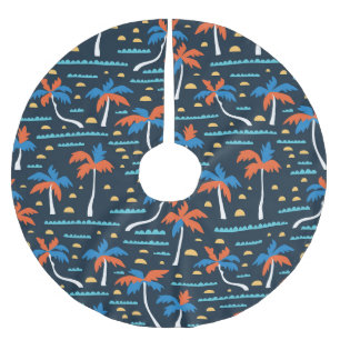 Saia Para Árvore De Natal De Poliéster Beach Vibes: Elegância Havaiana Vintage.