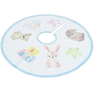 Saia Para Árvore De Natal De Poliéster Bebê Bloqueia Bebês Coelho Animais de Natal