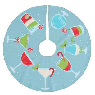 Saia Para Árvore De Natal De Poliéster Bebidas de Cocktail Festivas Natal Férias