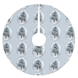 Saia Para Árvore De Natal De Poliéster Bedlington Terrier Christmas