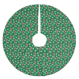 Saia Para Árvore De Natal De Poliéster Bengala de Açúcar Vermelho e Verde Peppermint Nata