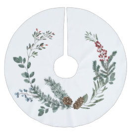 Saia Para Árvore De Natal De Poliéster Berries e pinecones