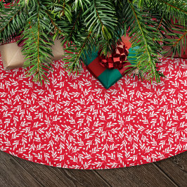 Saia Para Árvore De Natal De Poliéster Berries Red and White Holly | Férias