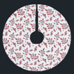 Saia Para Árvore De Natal De Poliéster Berries Red Holly Ilustrados<br><div class="desc">Este padrão repetitivo de arbustos vermelhos foi ilustrado com os feriados em mente - um padrão de fundo elegante,  mas festivo,  para várias comemorações e eventos sazonais e de Natal.</div>
