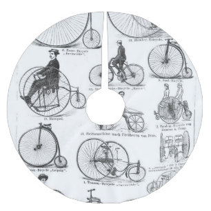 Saia Para Árvore De Natal De Poliéster Bicicleta de Roda Alta Penny Farthing