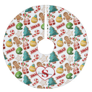 Saia Para Árvore De Natal De Poliéster Biscoito de Gengibre Personalizado Natalino