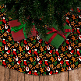 Saia Para Árvore De Natal De Poliéster Biscoito de Natal Bright Gingercake Cookie