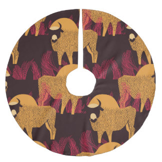 Saia Para Árvore De Natal De Poliéster Bison High Grass: Padrão de Campo.