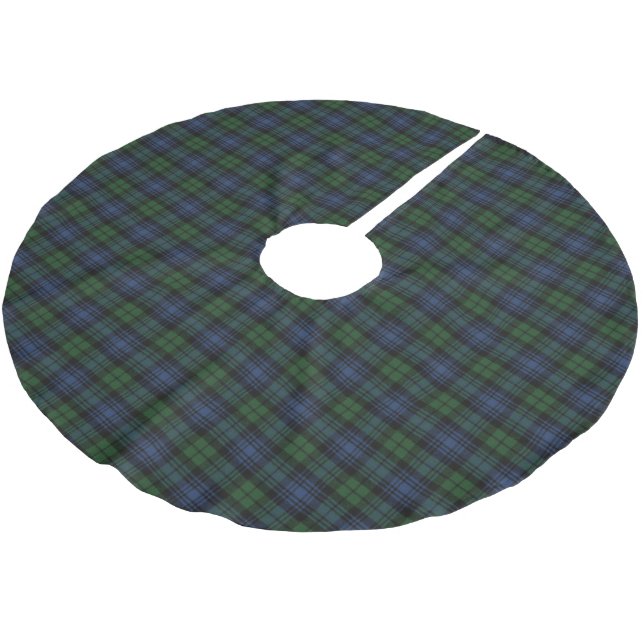 Saia Para Árvore De Natal De Poliéster Black Watch Antigo Tartan Escocês (Inclinado)