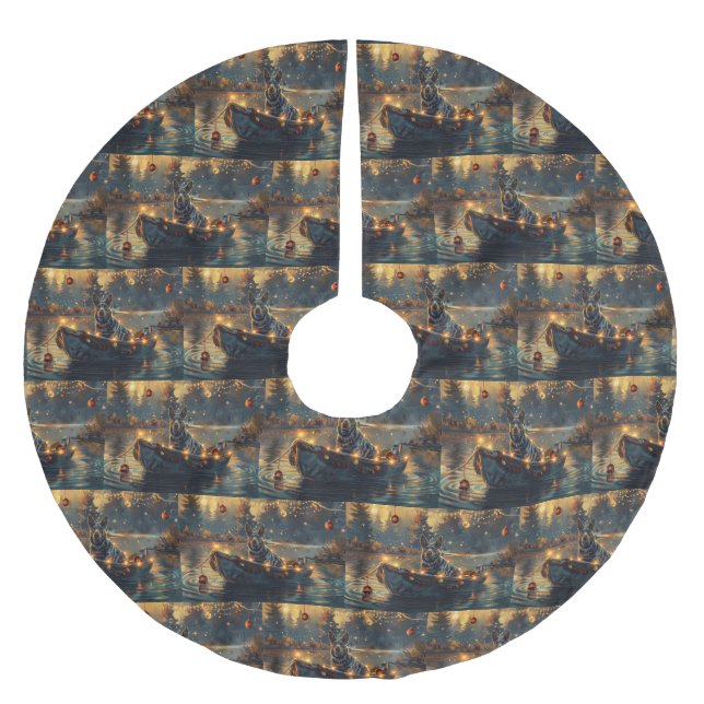 Saia Para Árvore De Natal De Poliéster Blue Heeler Natal Festivo Viagem (Frente)