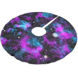 Saia Para Árvore De Natal De Poliéster Blue Purple Galaxy Space Stars Novelly Christmas