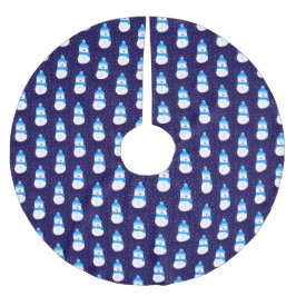 Saia Para Árvore De Natal De Poliéster Blue Snowman em Flurry