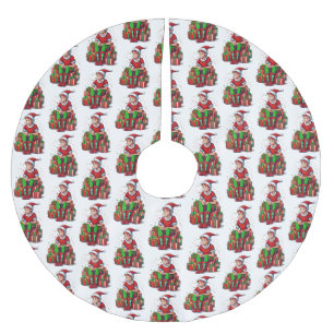 Saia Para Árvore De Natal De Poliéster Bobo Engraçado Natal Papai Noel Elf Kid