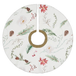 Saia Para Árvore De Natal De Poliéster Boho Elegante Greenery Poinsettia Rustic