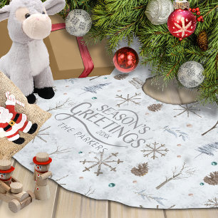 Saia Para Árvore De Natal De Poliéster Boho Twigs & Pinecone, ID de Natal 986