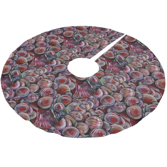 Saia Para Árvore De Natal De Poliéster Bolas de Natal Vermelhas (Inclinado)