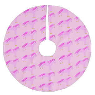 Saia Para Árvore De Natal De Poliéster Bonito Bebê Rosa Unicórnio Primeiro Natal