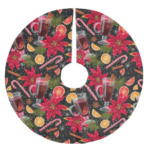 Saia Para Árvore De Natal De Poliéster Bonito padrão de Natal Árvore de Poliéster Bruta S