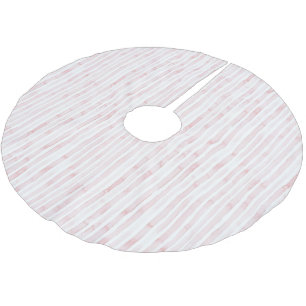 Saia Para Árvore De Natal De Poliéster Bonito Pink White Strips Natal